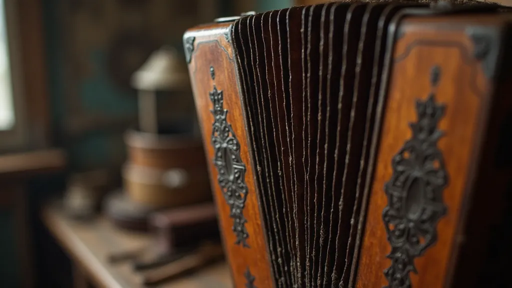 Antique accordion bellows detail