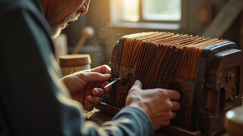 Accordion repair in progress