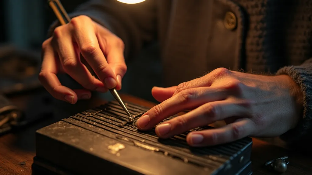 Craftsman repairing an accordion reed