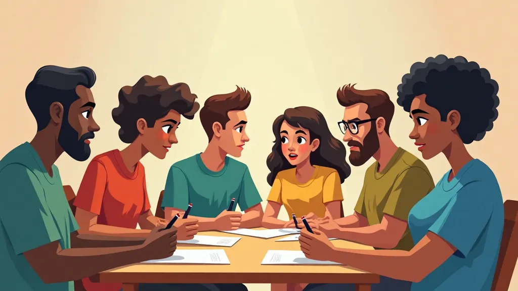 Figures discussing a plan
