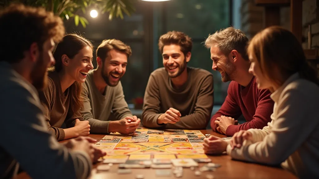 Friends playing a board game