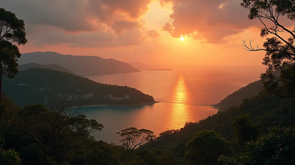 Island at sunset