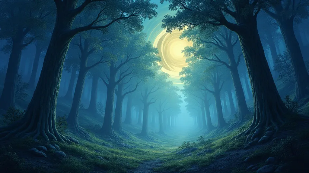 Mystical forest clearing