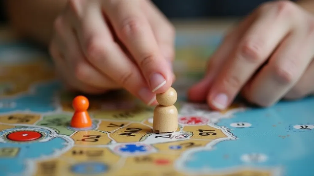 Hand placing a meeple