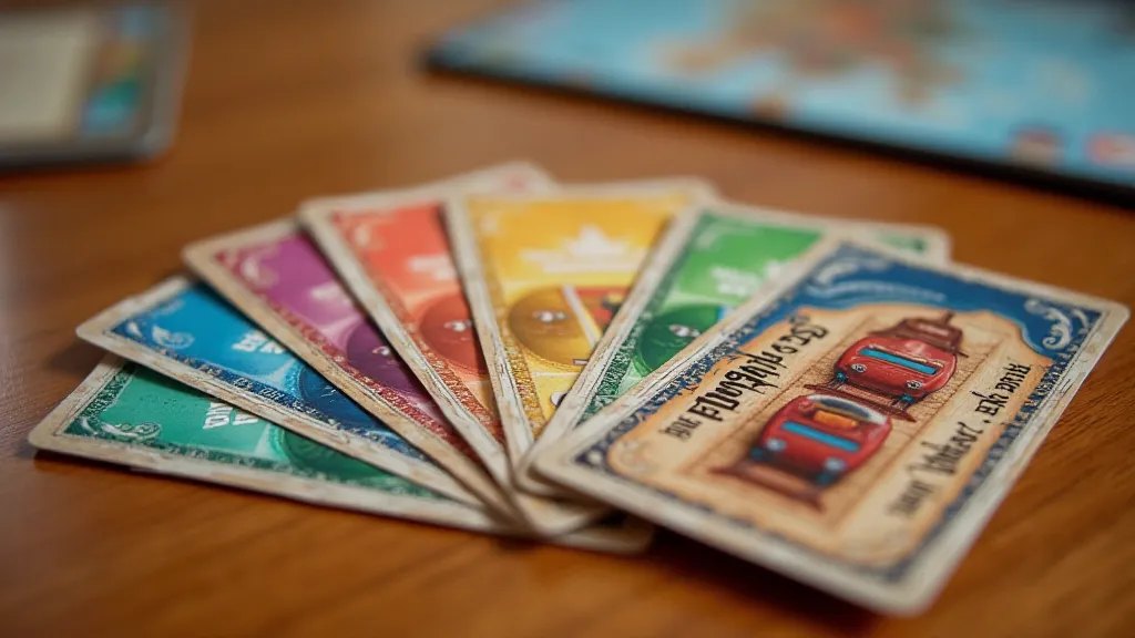 A player's hand of train car cards.