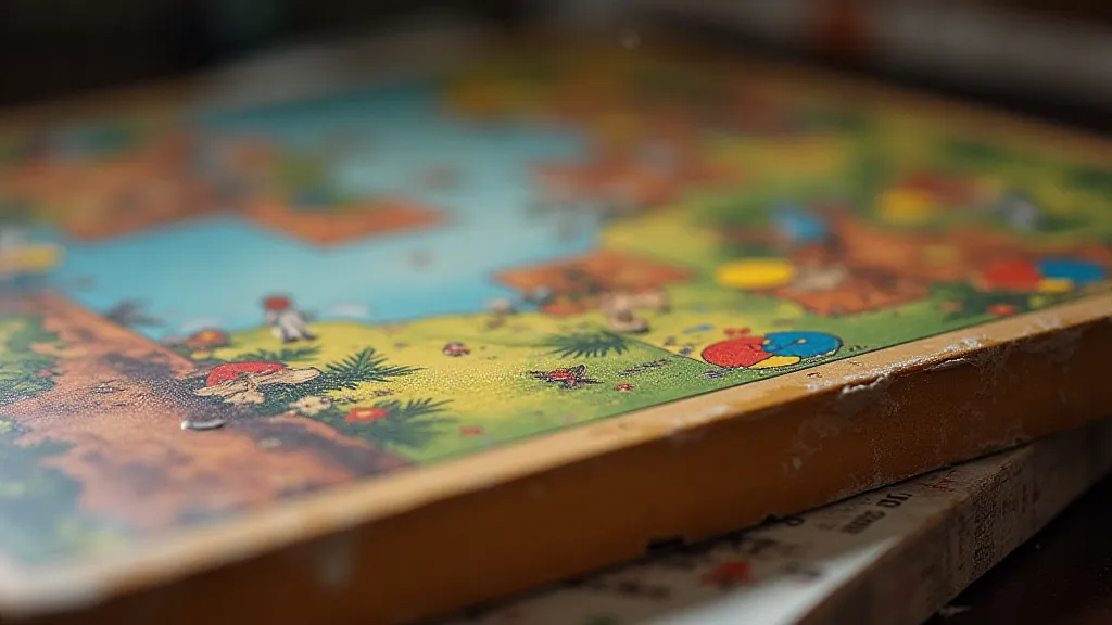 Vintage board game box with faded artwork